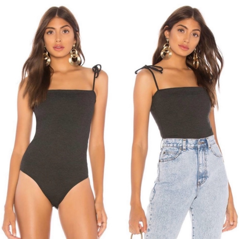 CAPULET X REVOLVE Charcoal Grey Framboise Bodysuit ( M )